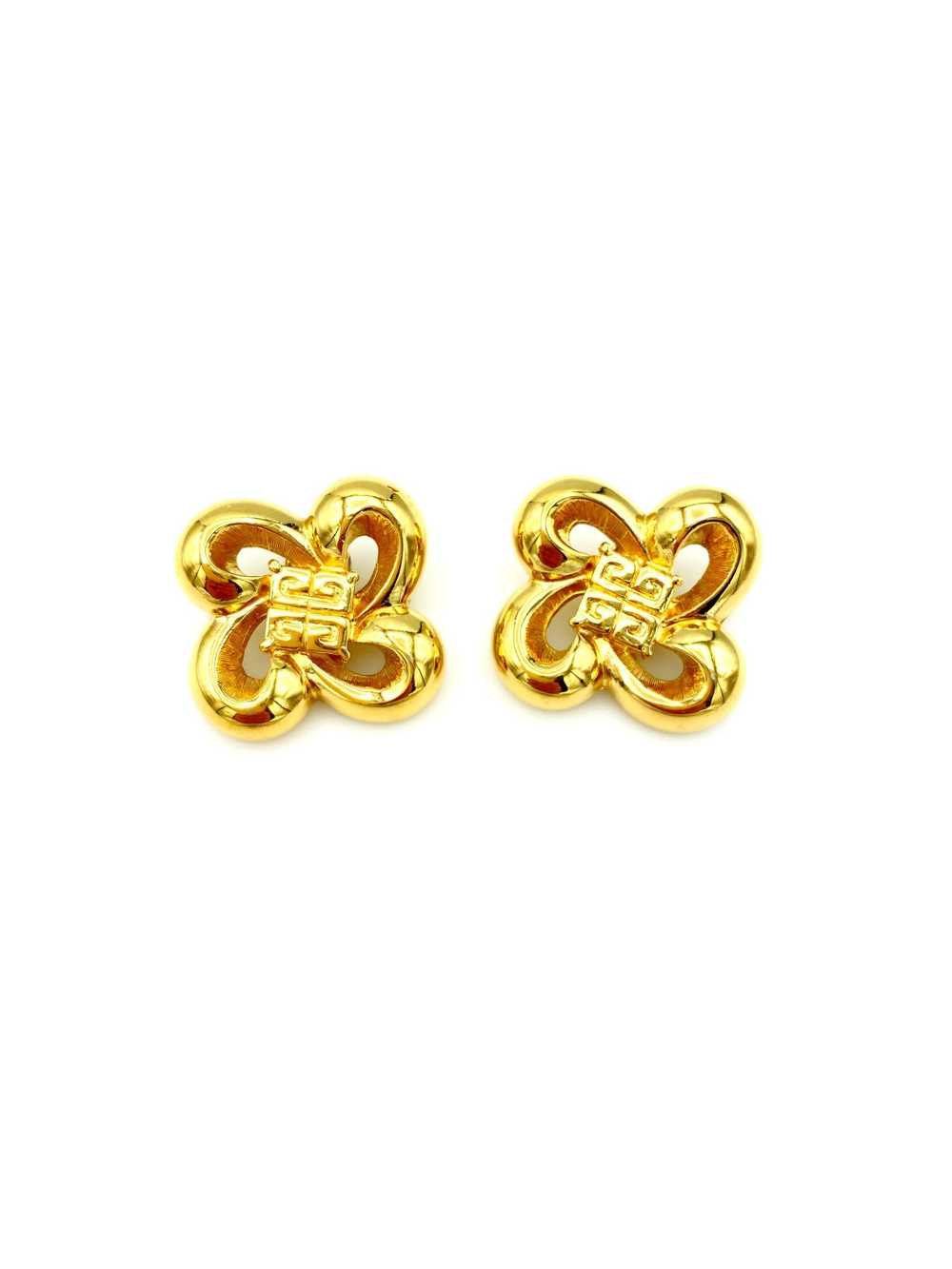 Classic Givenchy Gold Bow Logo Vintage Clip-On Ea… - image 4