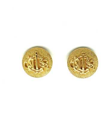 Christian Dior Gold Logo Monogram Vintage Clip-On… - image 1