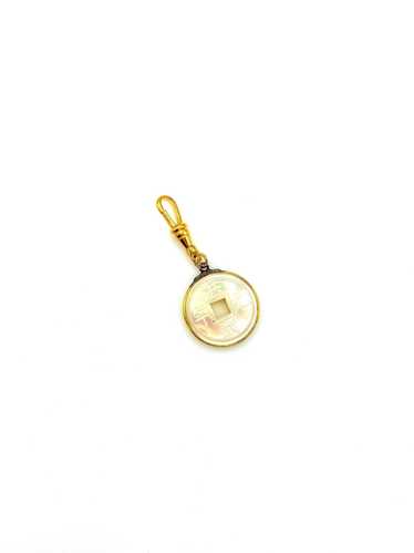 Asian Chinese Mother of Pearl Coin Charm