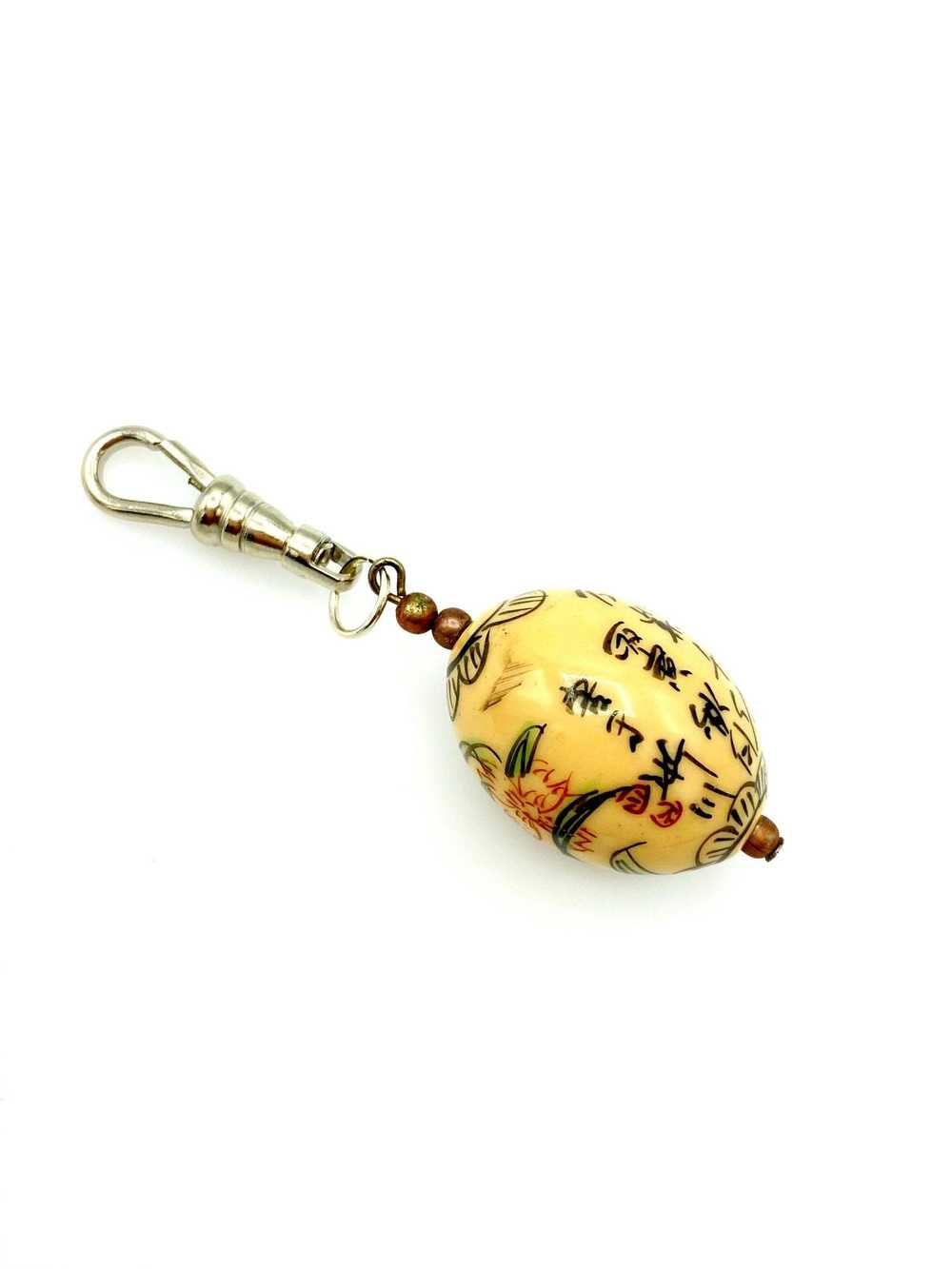 Asian Lacquer Floral Bead Charm - image 5