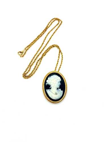 Avon Black Classic Cameo Pendant or Brooch