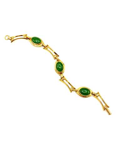 12K Gold Filled Jade Layering Vintage Bracelet