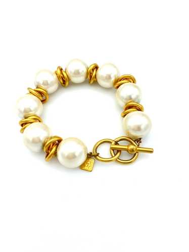 Anne Klein Large Pearl & Gold Knot Vintage Bracele