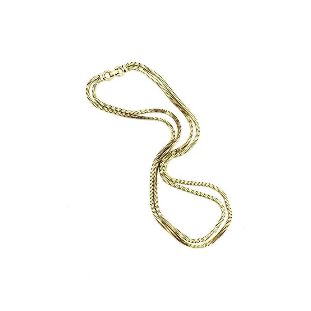 12K Yellow Gold Filled Layering Double Snake Chai… - image 1