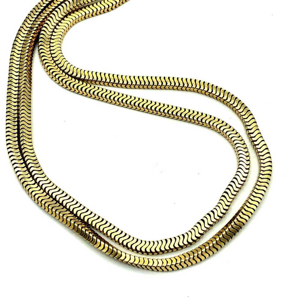12K Gold Filled Layering Double Snake Chain Vinta… - image 5