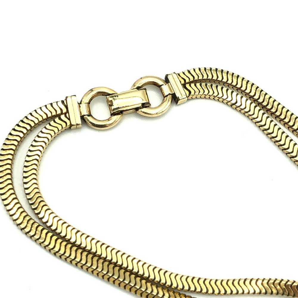 12K Gold Filled Layering Double Snake Chain Vinta… - image 7