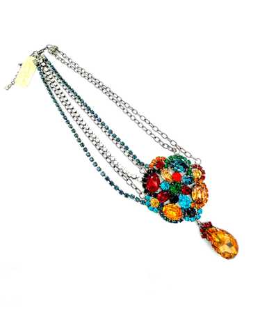 Kenneth Jay Lane Multi-Color Rhinestone Statement… - image 1