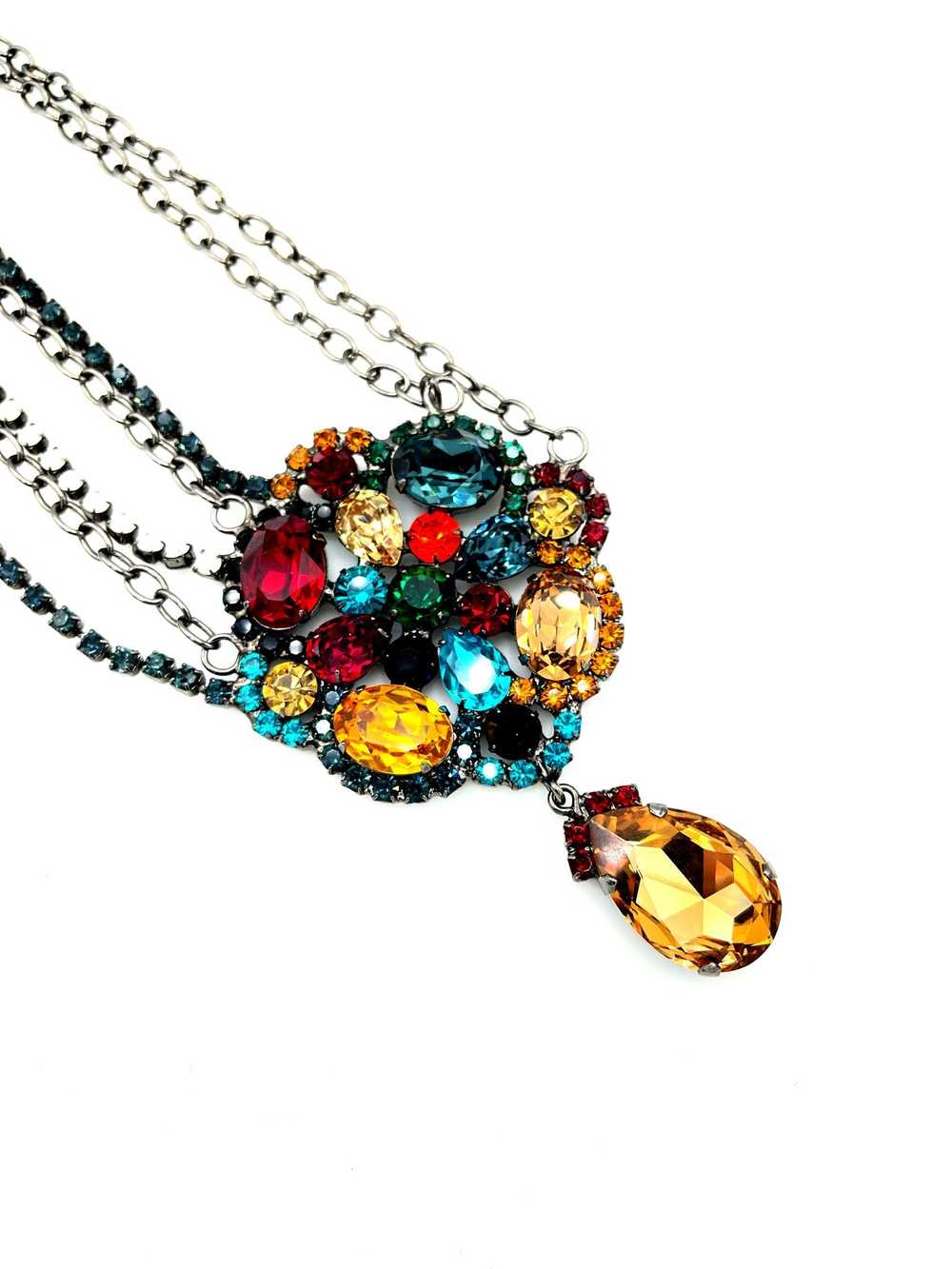 Kenneth Jay Lane Multi-Color Rhinestone Statement… - image 4