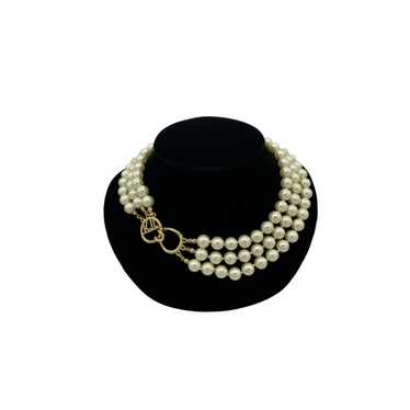 Kenneth Jay Lane Three Strand White Pearl KJL Nec… - image 1