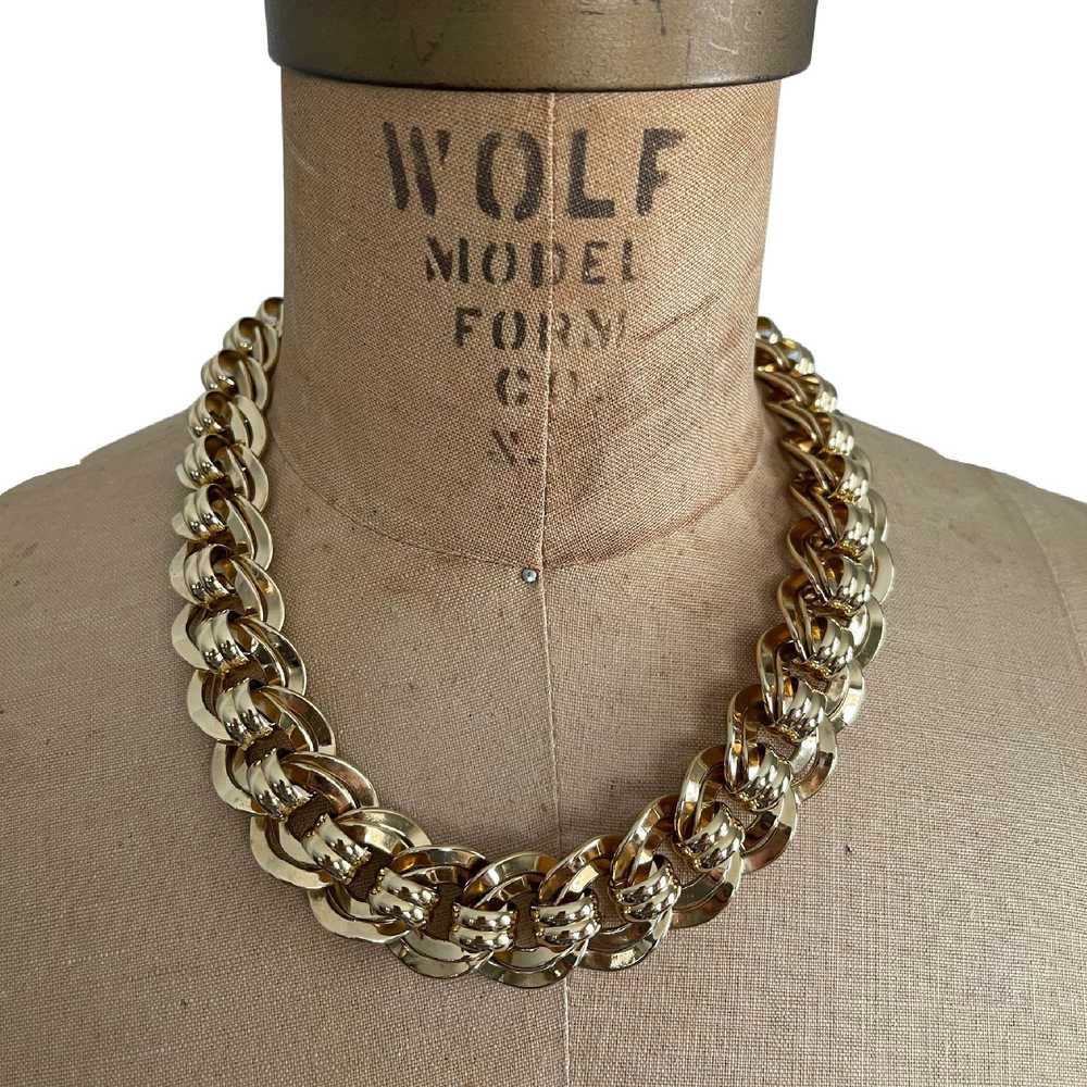 Classic Monet Double Link Vintage Chain Necklace - image 2