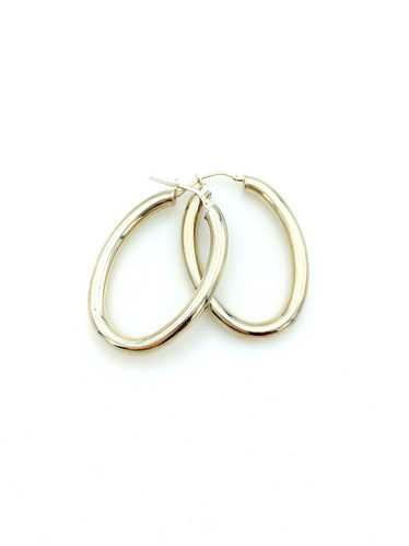 Sterling Silver Vintage Medium Hoop Pierced Earrin