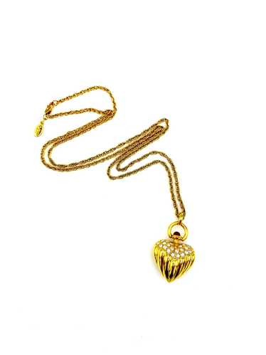 Joan Rivers Gold Puffy Heart Rhinestone Pendant