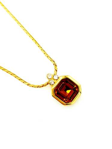 Givenchy Gold Classic Brown Topaz Vintage Pendant