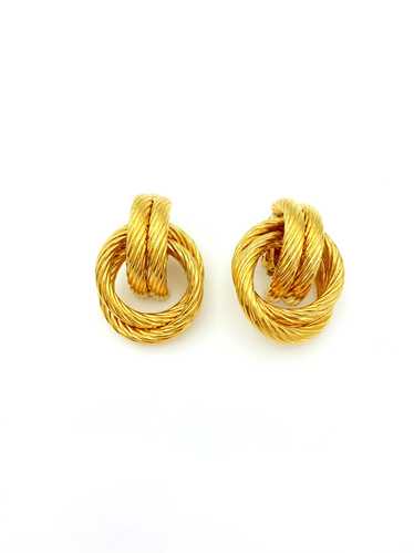 Givenchy Gold Twisted Knot Vintage Clip-On Earring