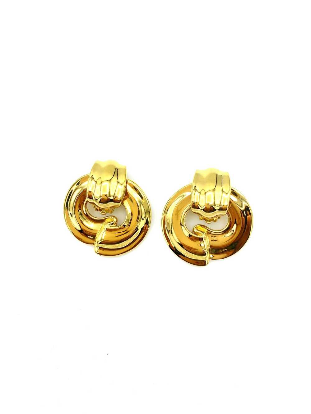 Givenchy Gold Statement Door Knocker Vintage Clip… - image 1