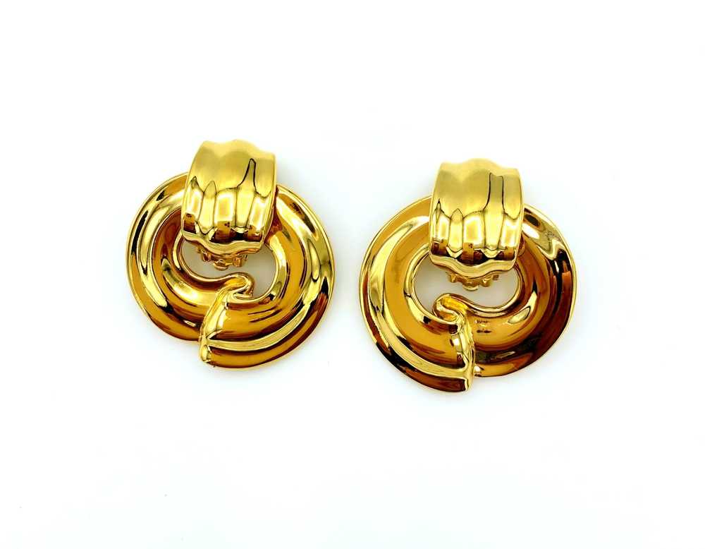 Givenchy Gold Statement Door Knocker Vintage Clip… - image 3