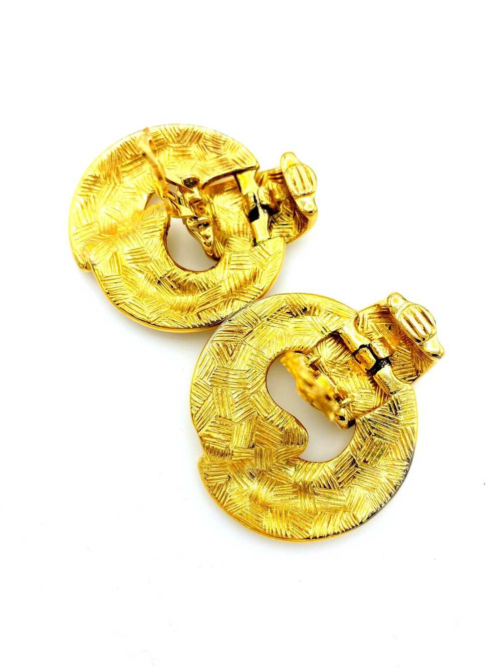 Givenchy Gold Statement Door Knocker Vintage Clip… - image 5