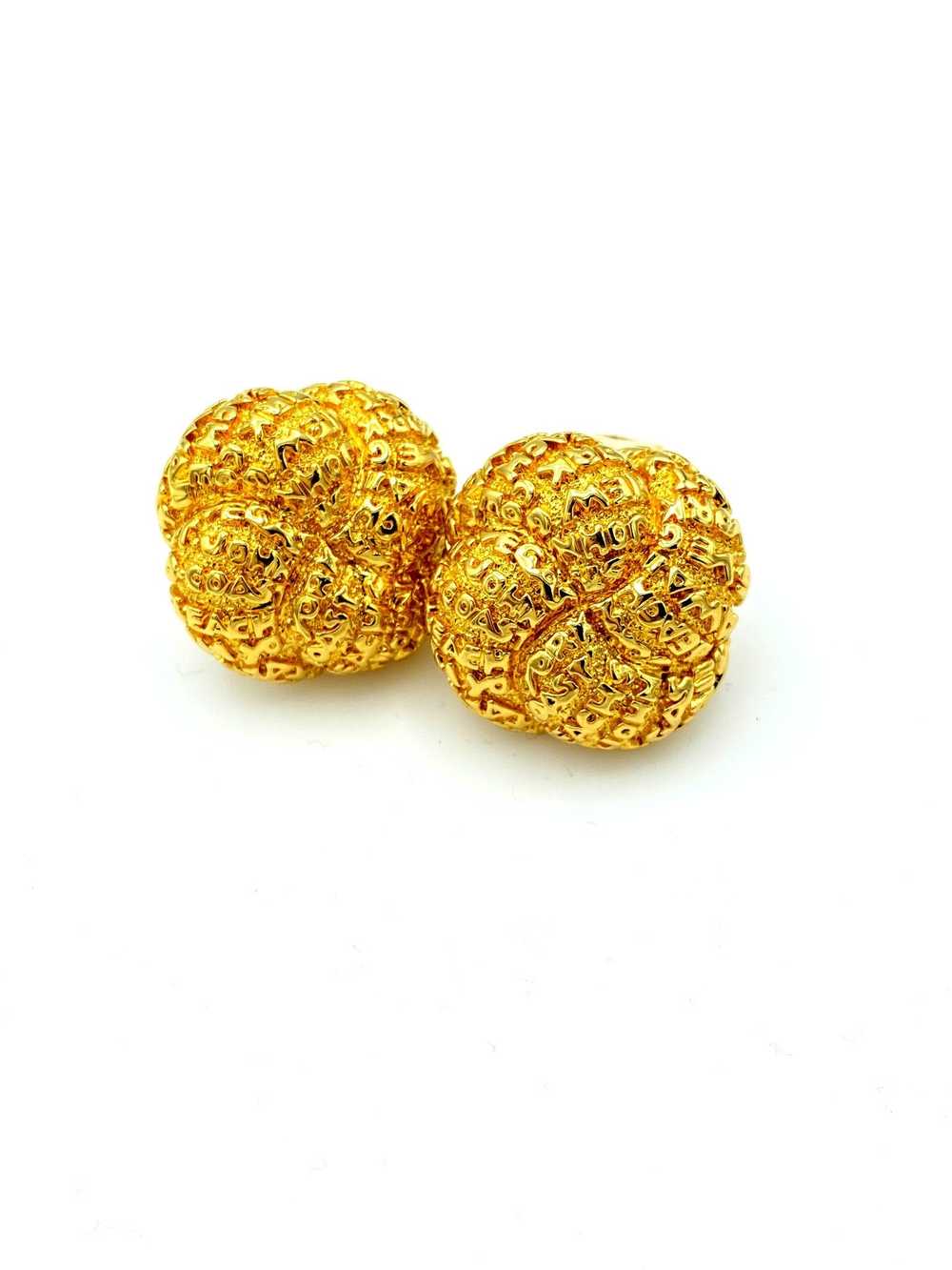 Vintage Gold St. John Classic Clip-On Earrings - image 1