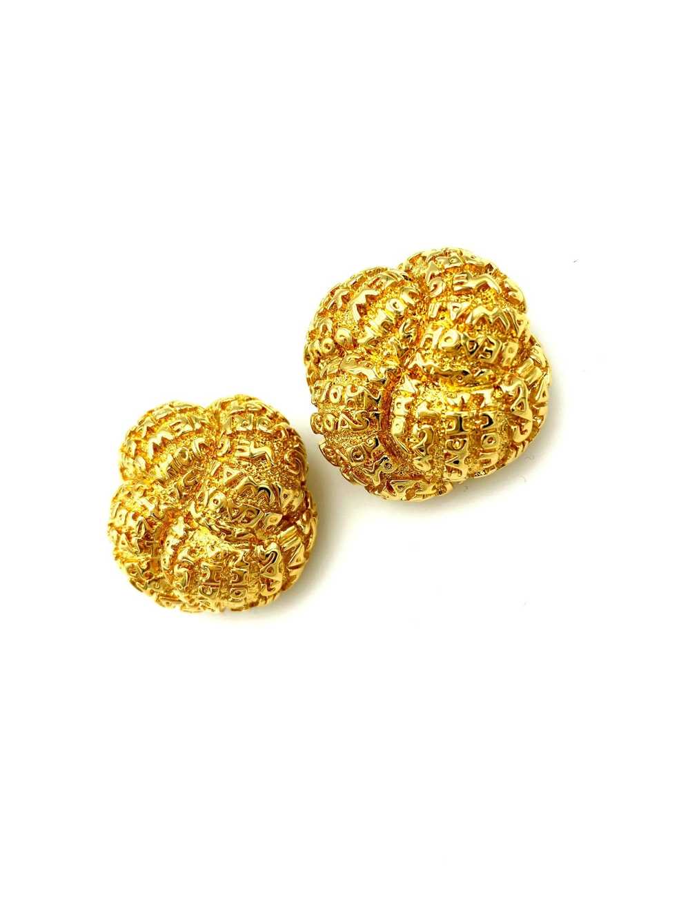 Vintage Gold St. John Classic Clip-On Earrings - image 2