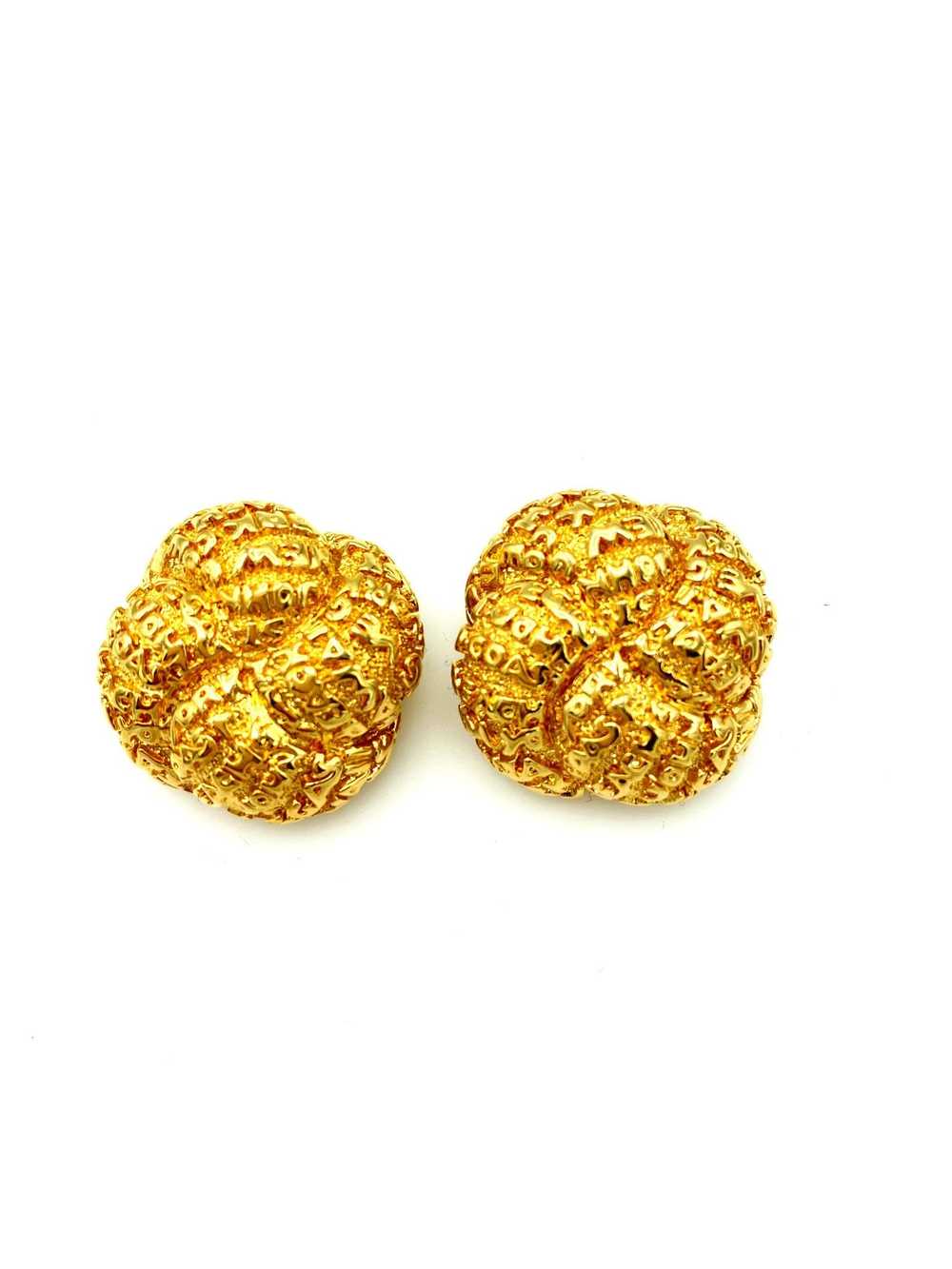 Vintage Gold St. John Classic Clip-On Earrings - image 3