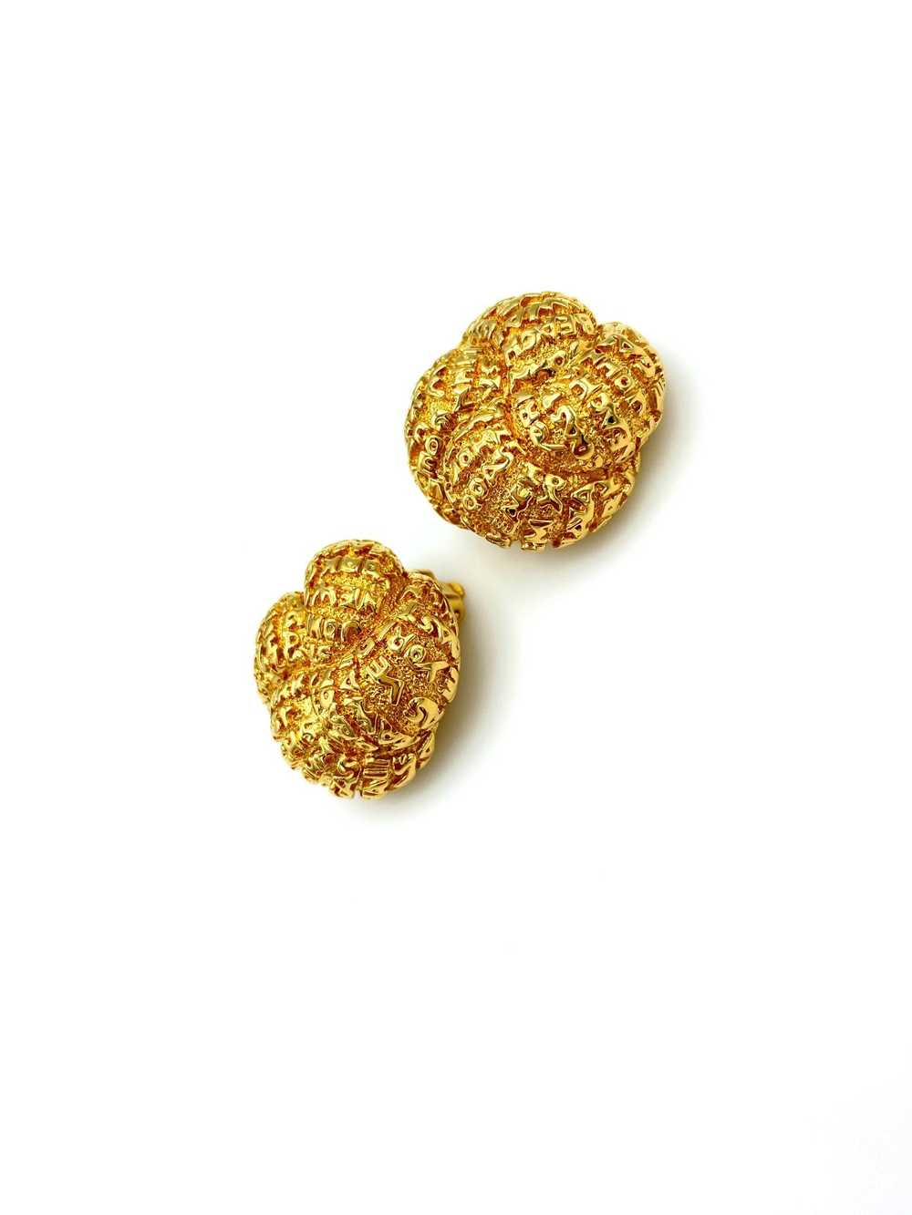 Vintage Gold St. John Classic Clip-On Earrings - image 4