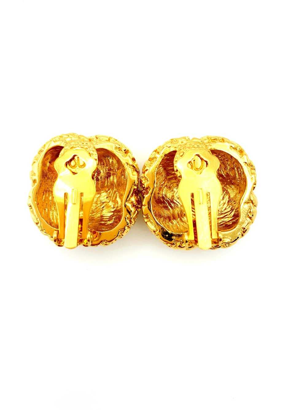 Vintage Gold St. John Classic Clip-On Earrings - image 5