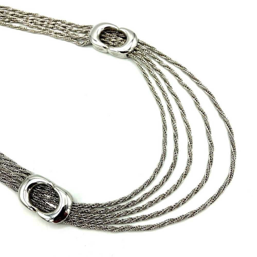 Givenchy Silver Multi-Chain Vintage Necklace - image 4