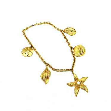Kenneth Jay Lane Classic Gold Shell & Starfish Ch… - image 1