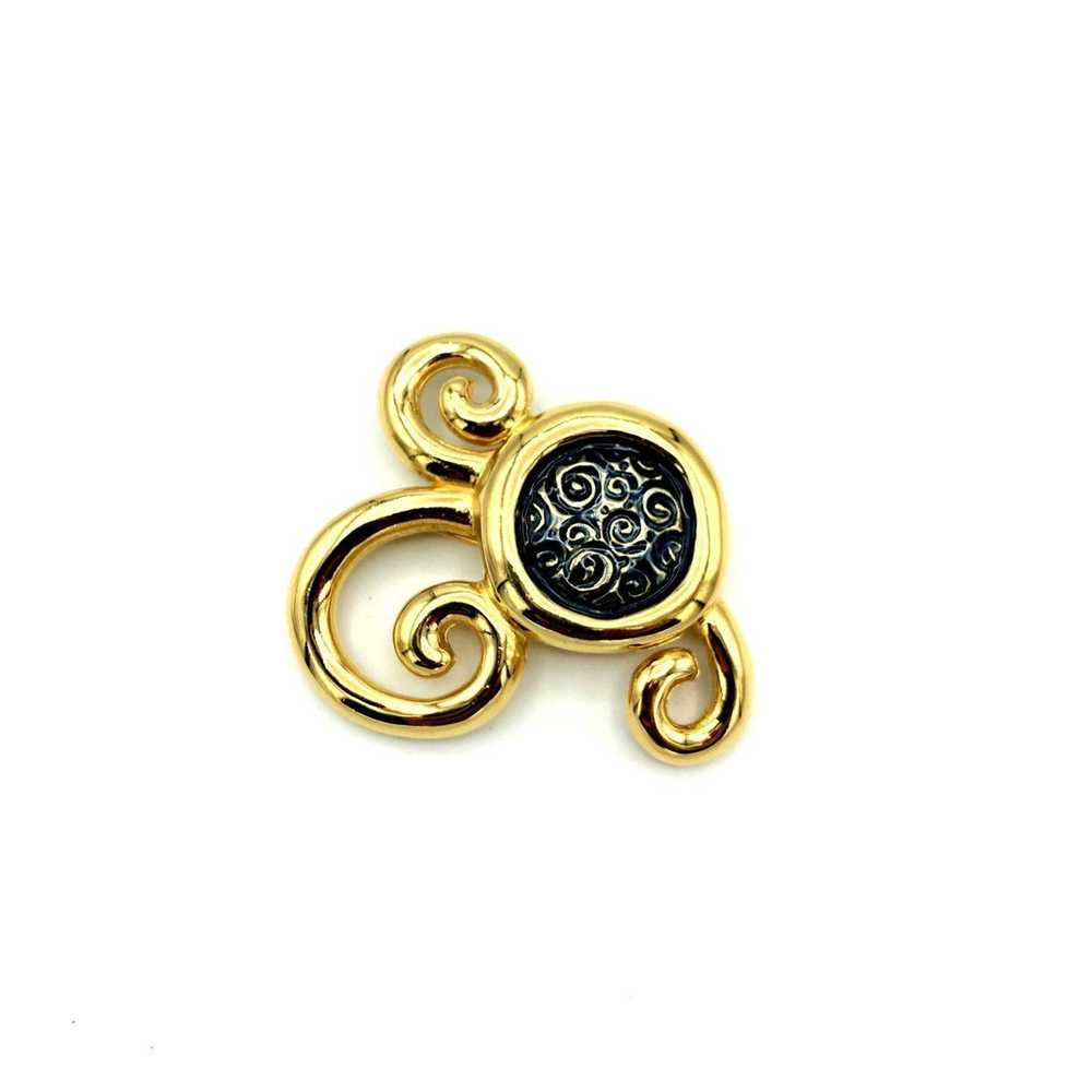 Givenchy Gold Swirl Abstract Vintage Brooch Pin - image 1