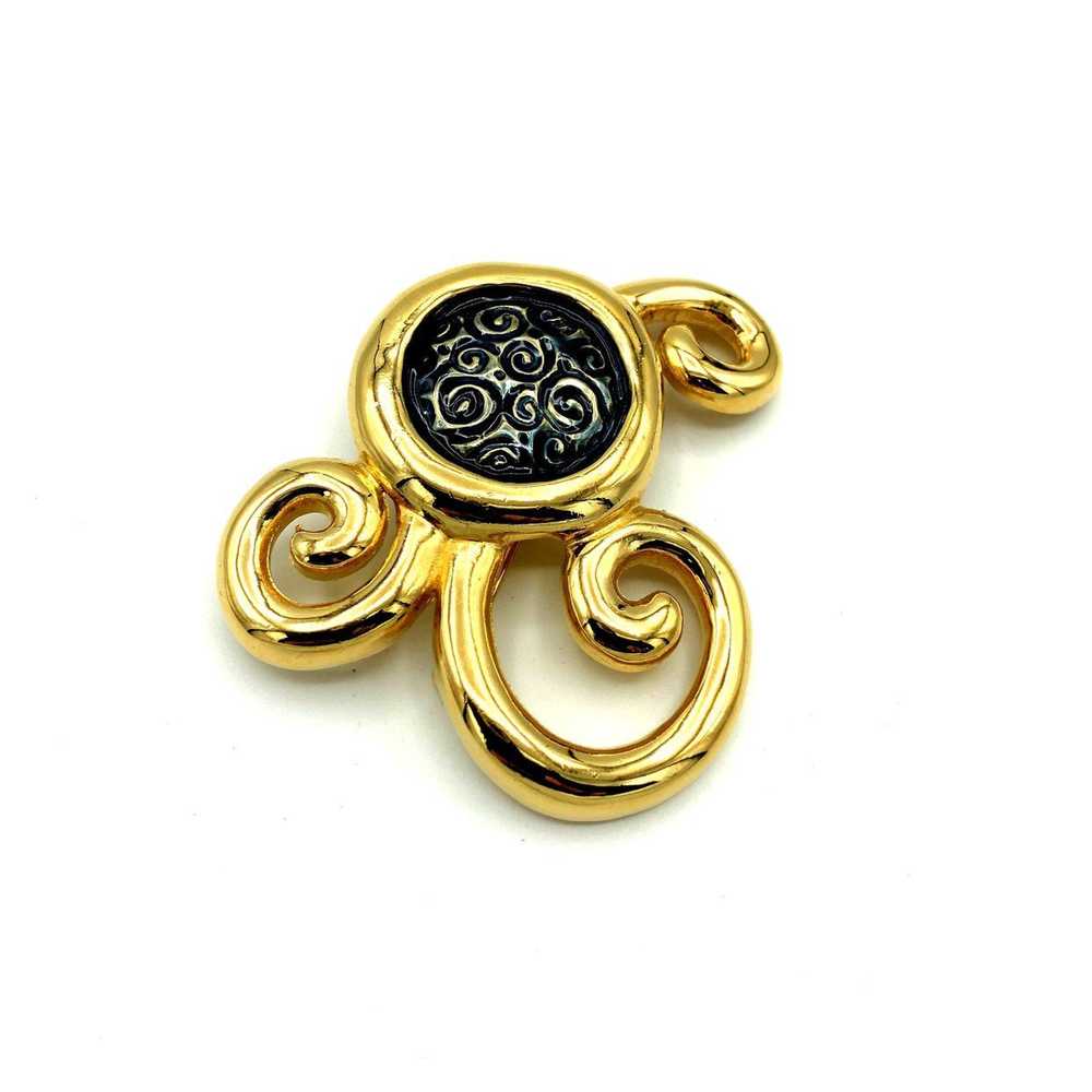 Givenchy Gold Swirl Abstract Vintage Brooch Pin - image 2