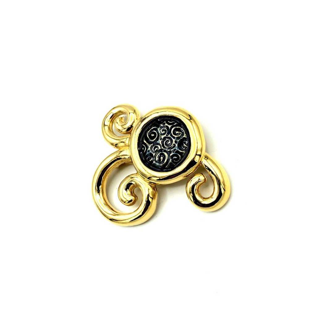 Givenchy Gold Swirl Abstract Vintage Brooch Pin - image 3