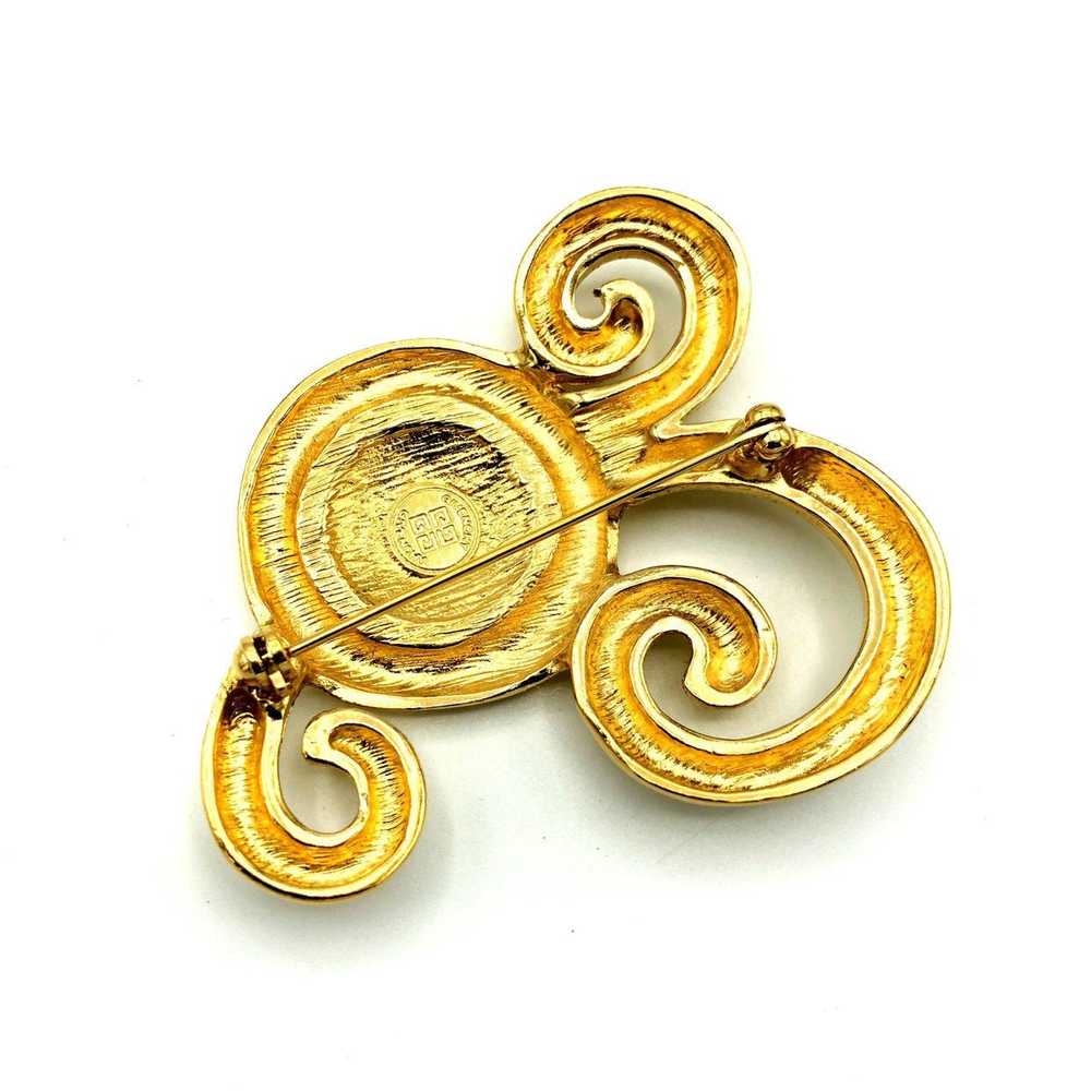 Givenchy Gold Swirl Abstract Vintage Brooch Pin - image 4