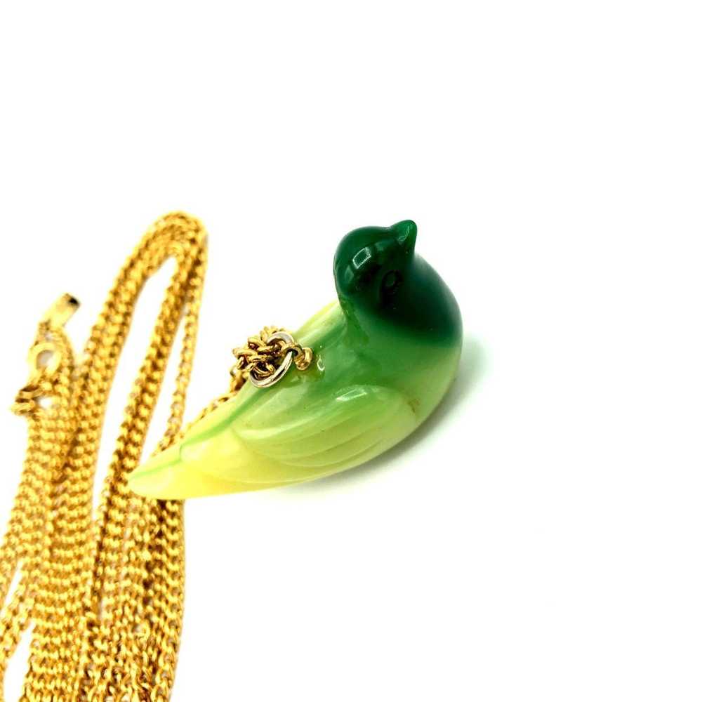 Kenneth Jay Lane Gold Jade Green Lucite Bird Vint… - image 7