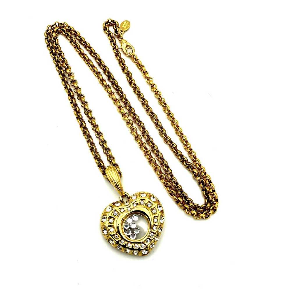 Nolan Miller Gold Long Layering Chain Rhinestone … - image 1