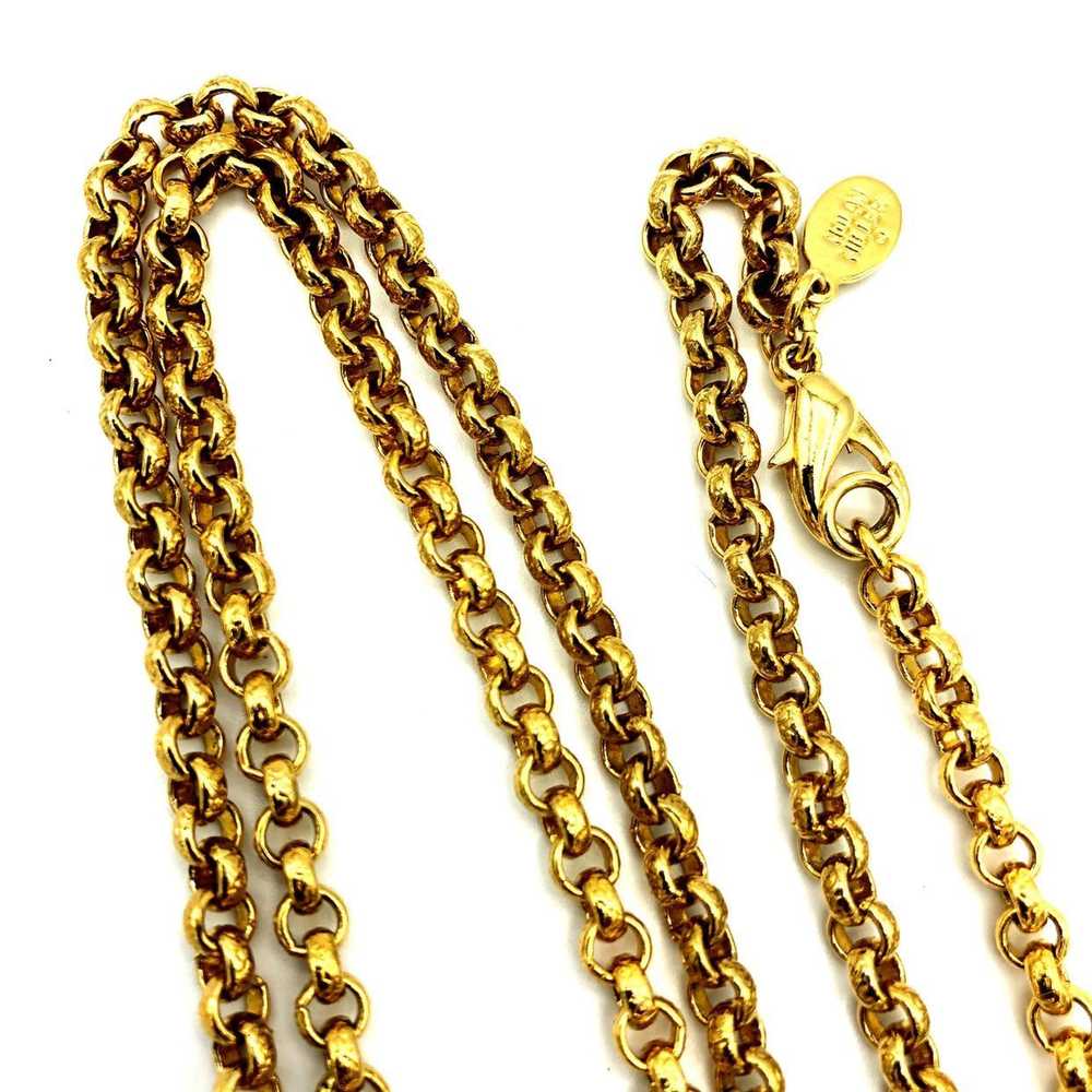 Nolan Miller Gold Long Layering Chain Rhinestone … - image 9