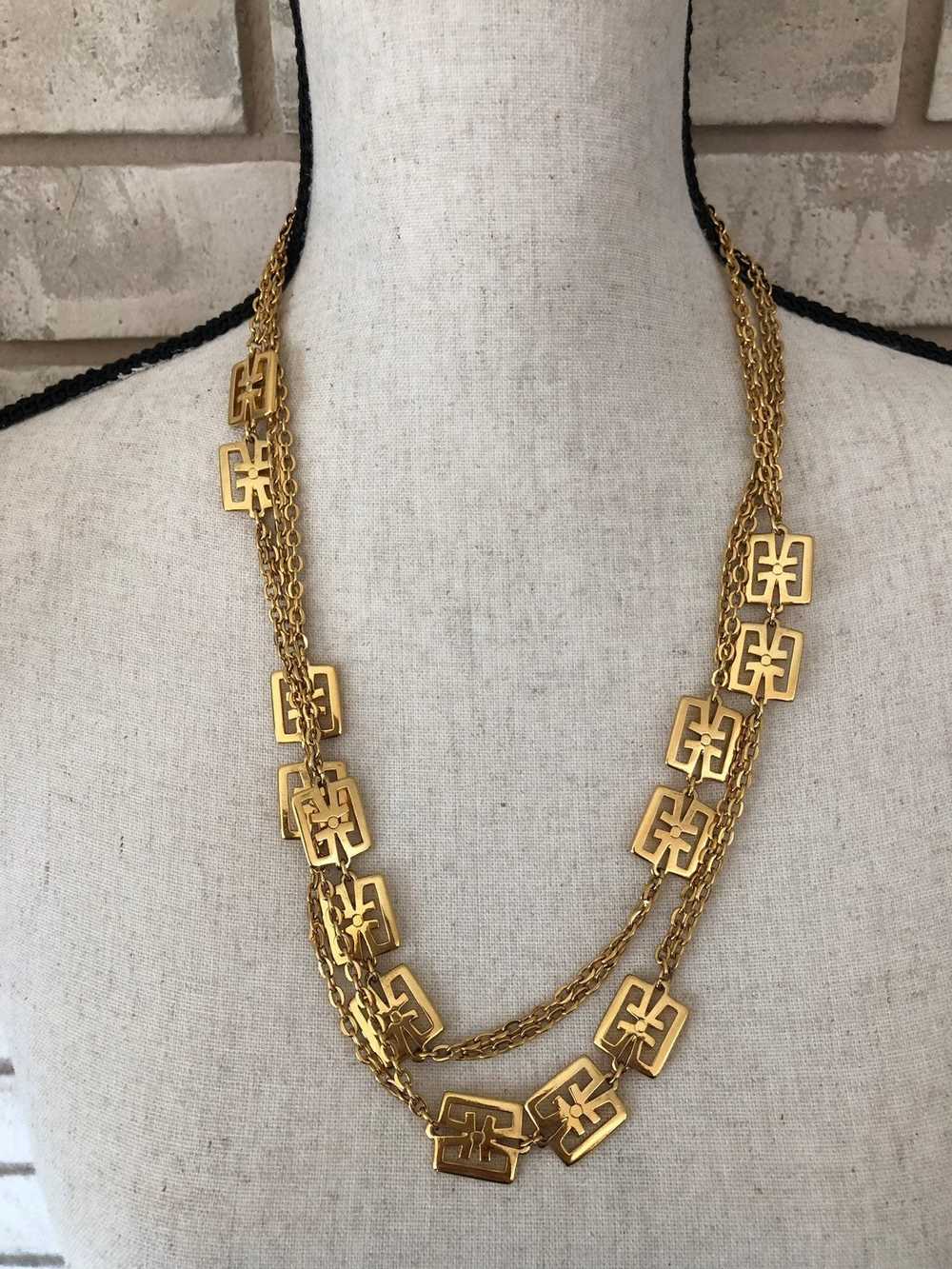 Gold Crown Trifari Vintage Layered Long Chain Nec… - image 6