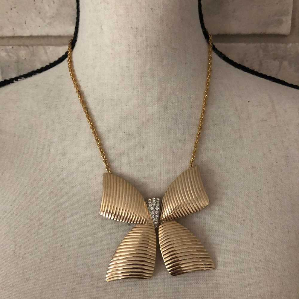 Gold Park Lane Large Bow Statement Pendant - image 8