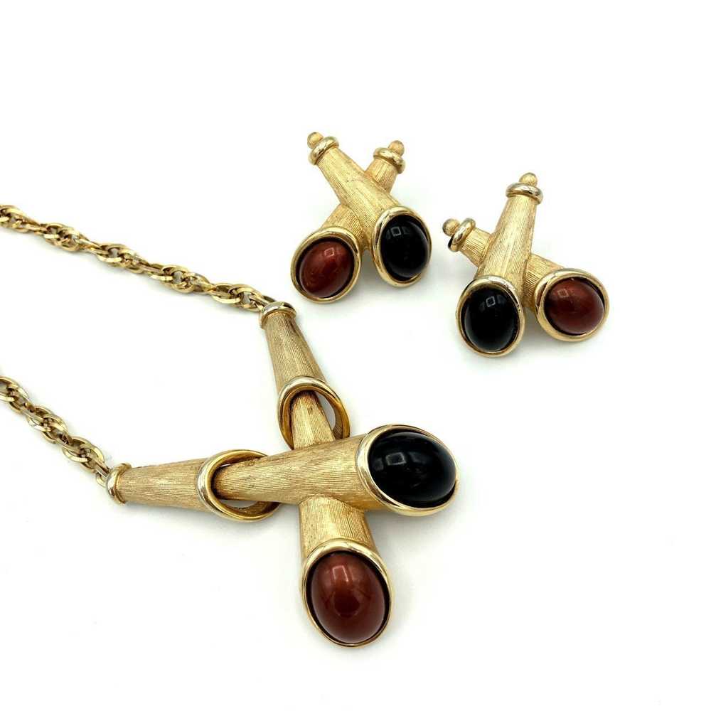 Emmons Gold Modernist Vintage Jewelry Set - image 1