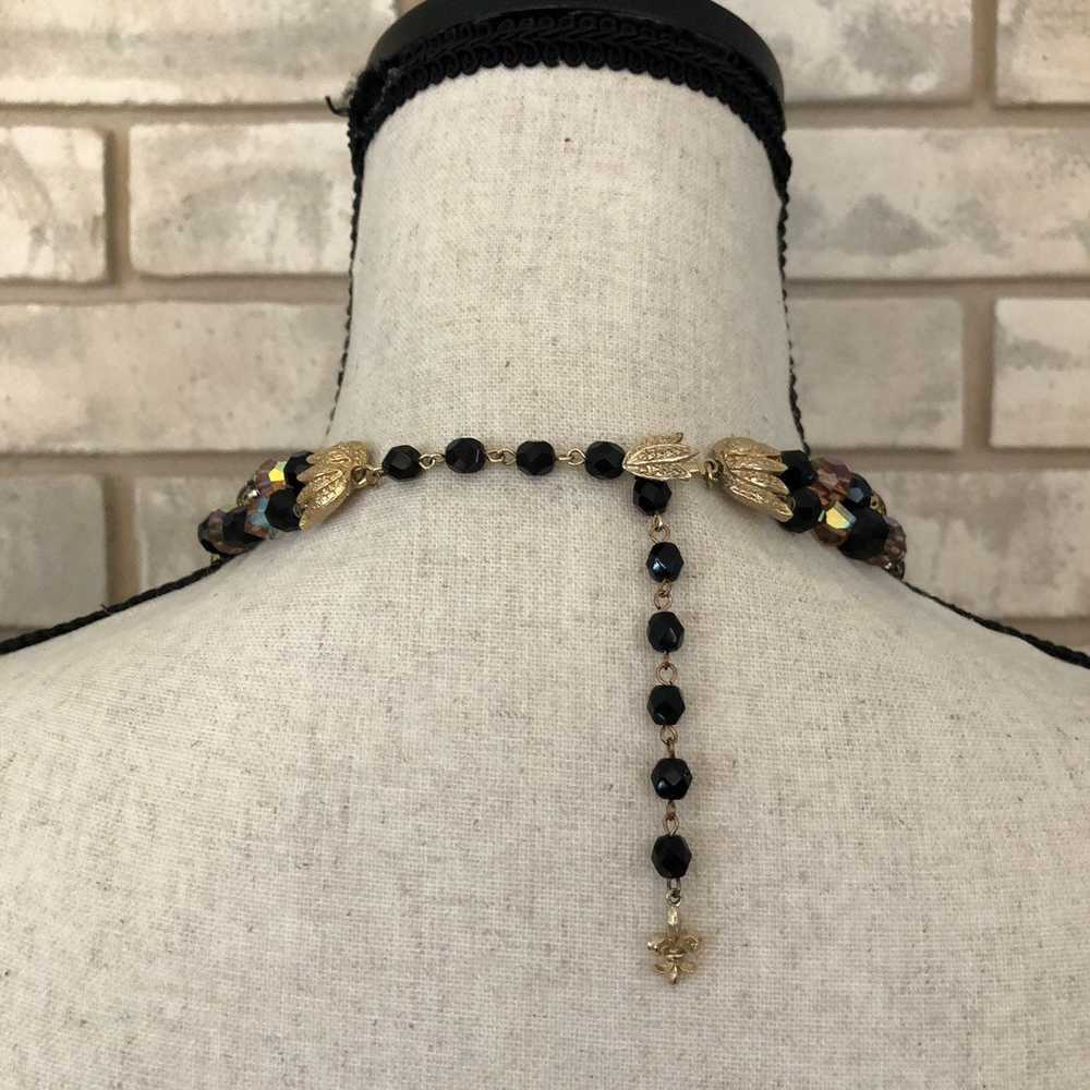 Vintage Vendome Black Crystal Bead Layered Neckla… - image 7