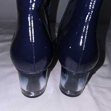 ZARA BLUE Patent Leather Boots size 8.5 - image 1