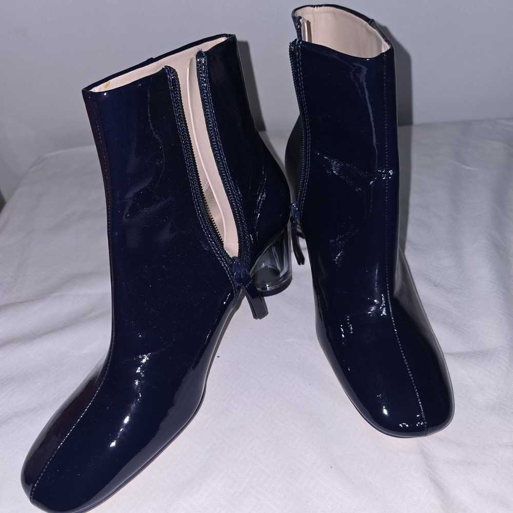 ZARA BLUE Patent Leather Boots size 8.5 - image 3