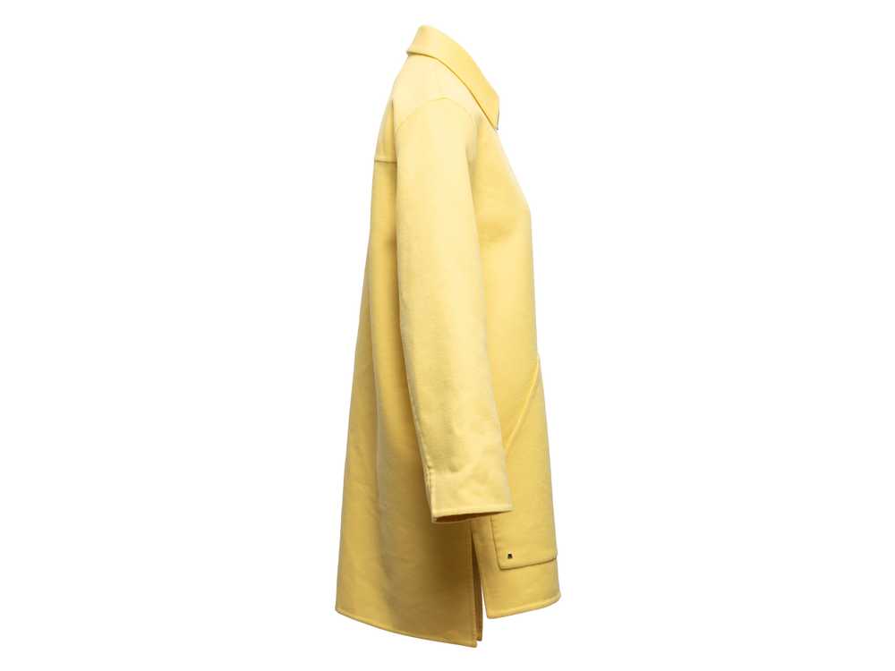 Yellow Akris Mimoa Virgin Wool Zip Coat Size US 4 - image 3
