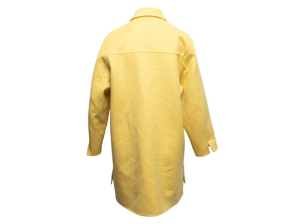 Yellow Akris Mimoa Virgin Wool Zip Coat Size US 4 - image 4