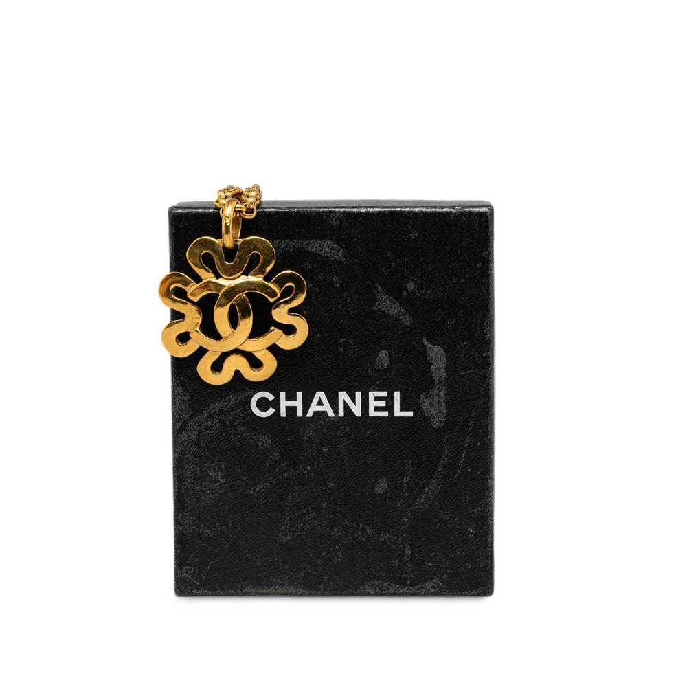 Gold Chanel CC Pendant Necklace - image 5