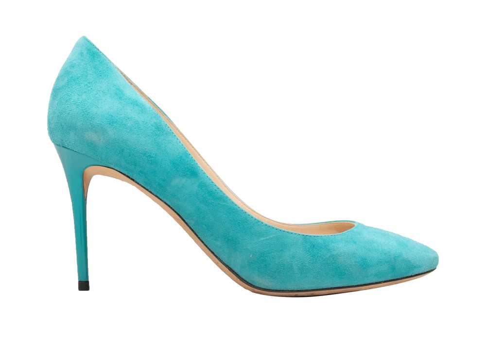 Turquoise Jimmy Choo Esme Suede Pumps Size 6.5 - image 1