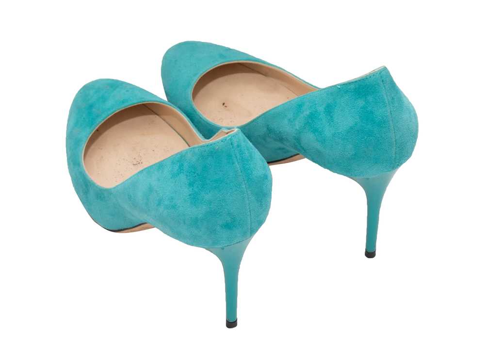Turquoise Jimmy Choo Esme Suede Pumps Size 6.5 - image 3