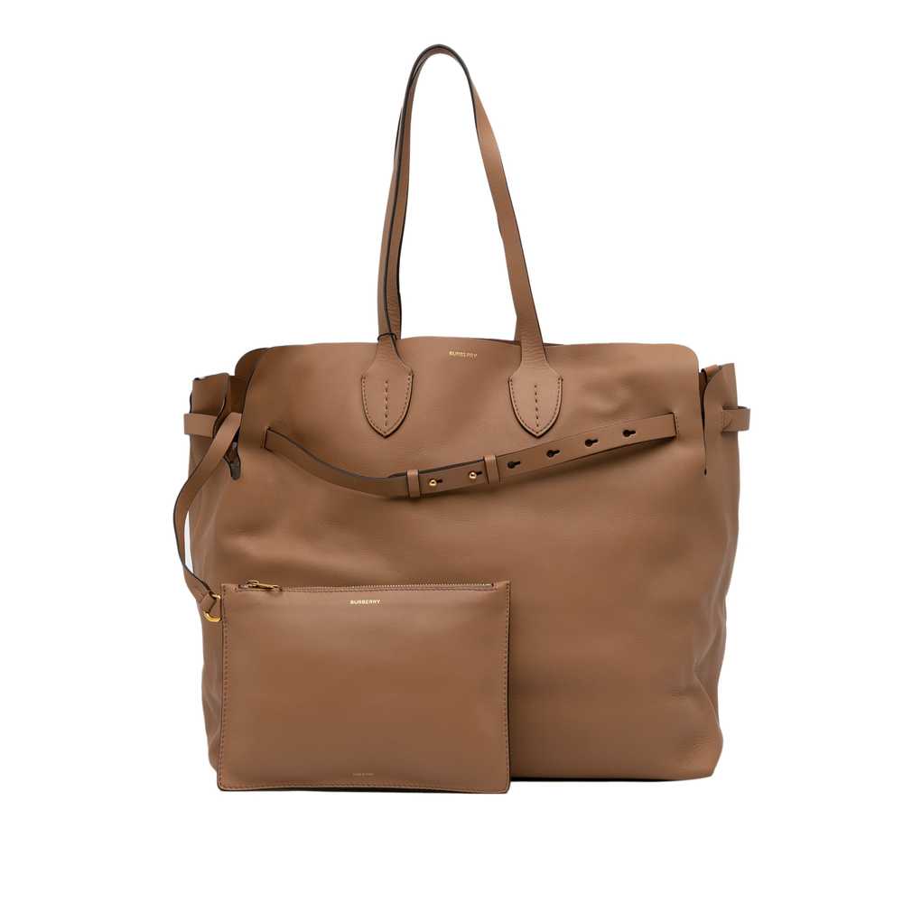 Brown Burberry Belt Soft Leather Tote - image 10