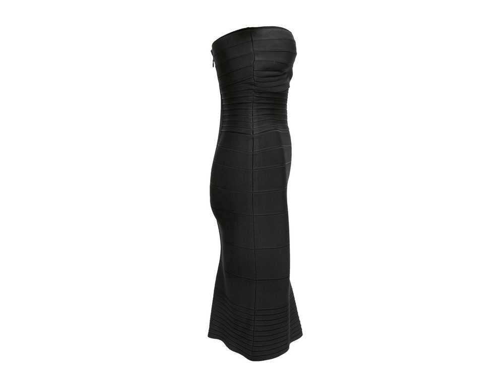 Black Herve Leger Strapless Bandage Dress Size US… - image 2