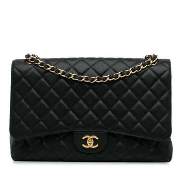 Black Chanel Maxi Classic Caviar Single Flap Bag