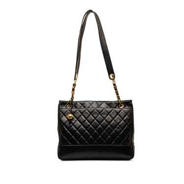 Black Chanel Quilted Lambskin Tote